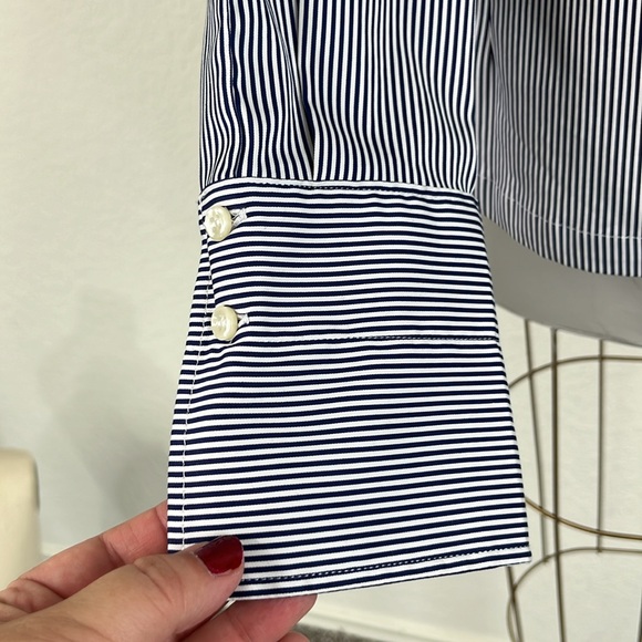 Women's Paul and Shark Yachting Striped Rhinestone Placket Top - Picture 4 of 11